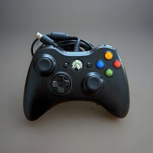 Microsoft Xbox 360 Controller Wired OEM Black w/ Breakaway Cable TESTED Genuine